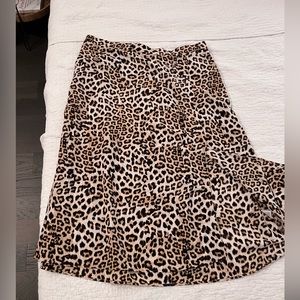 Animal Print MIDI Skirt with Slit